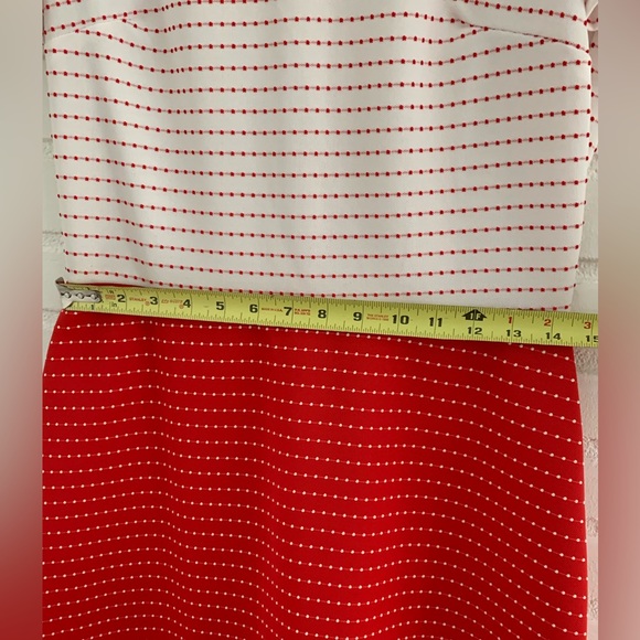 🎃 Vintage 50’s-60’s A-Line Mock Neck Red-White Polkadot Dress - Picture 4 of 10